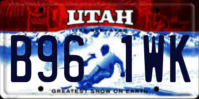 UT license plate B961WK