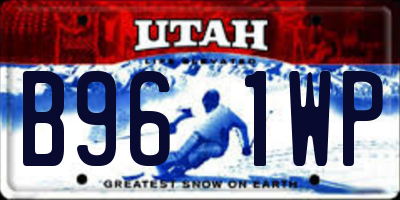 UT license plate B961WP