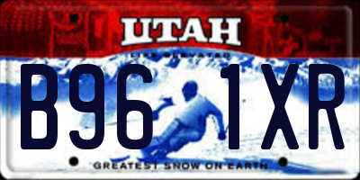 UT license plate B961XR