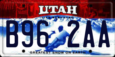 UT license plate B962AA