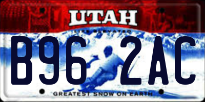 UT license plate B962AC