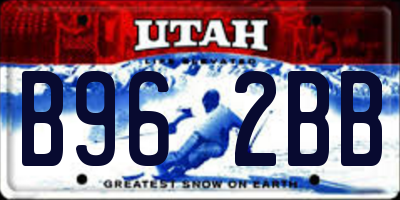 UT license plate B962BB