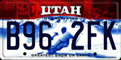 UT license plate B962FK