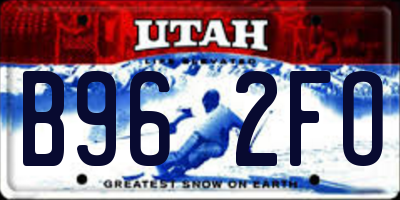 UT license plate B962FO