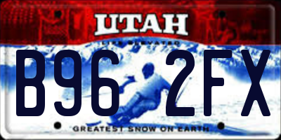 UT license plate B962FX