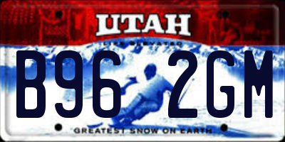 UT license plate B962GM