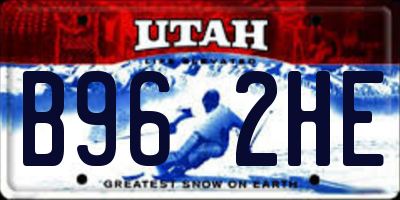 UT license plate B962HE
