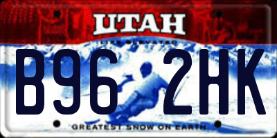 UT license plate B962HK
