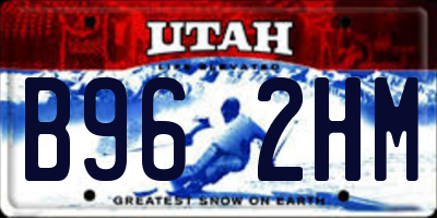 UT license plate B962HM