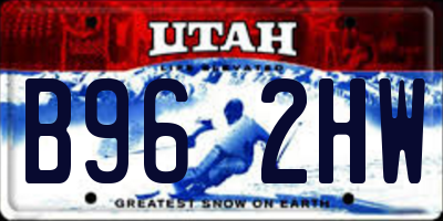 UT license plate B962HW