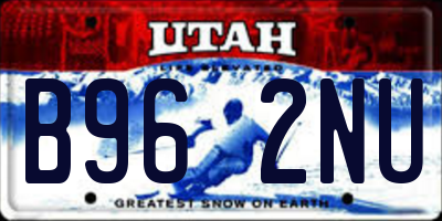 UT license plate B962NU