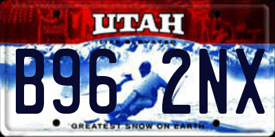 UT license plate B962NX
