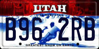 UT license plate B962RB