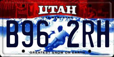 UT license plate B962RH