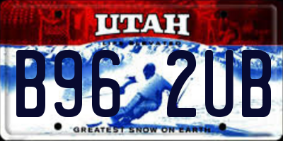 UT license plate B962UB
