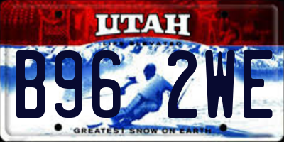 UT license plate B962WE
