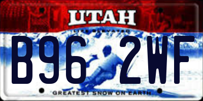 UT license plate B962WF