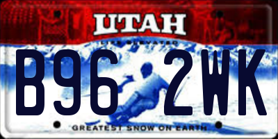 UT license plate B962WK