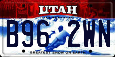 UT license plate B962WN
