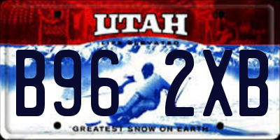 UT license plate B962XB
