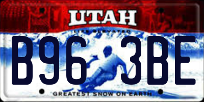 UT license plate B963BE