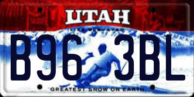 UT license plate B963BL