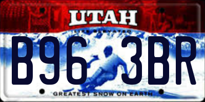 UT license plate B963BR