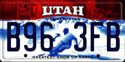 UT license plate B963FB