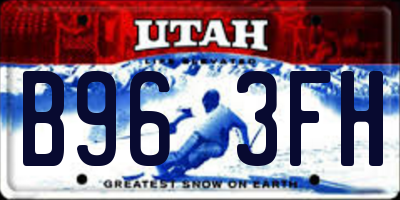 UT license plate B963FH
