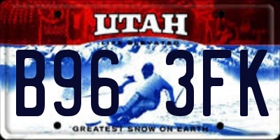 UT license plate B963FK