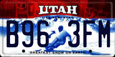 UT license plate B963FM