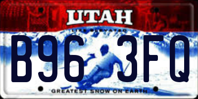 UT license plate B963FQ