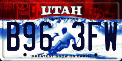 UT license plate B963FW