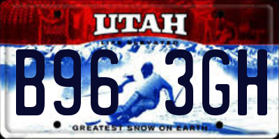 UT license plate B963GH