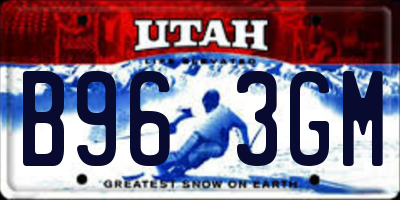 UT license plate B963GM