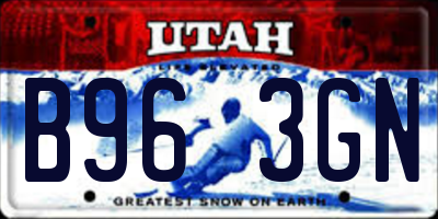 UT license plate B963GN