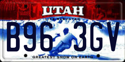 UT license plate B963GV