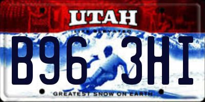 UT license plate B963HI