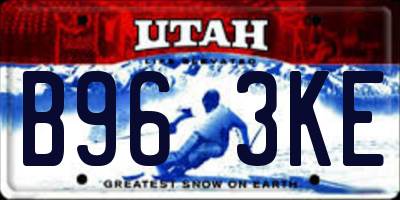 UT license plate B963KE