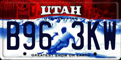 UT license plate B963KW