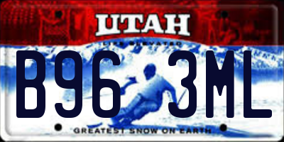 UT license plate B963ML
