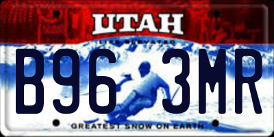 UT license plate B963MR