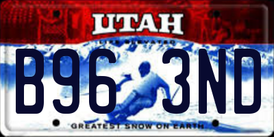 UT license plate B963ND
