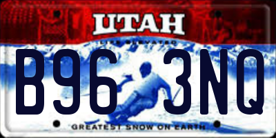 UT license plate B963NQ