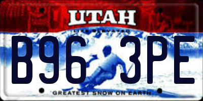 UT license plate B963PE