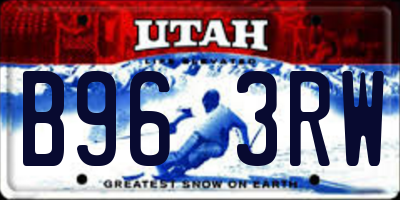 UT license plate B963RW