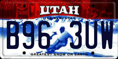 UT license plate B963UW