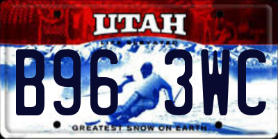 UT license plate B963WC
