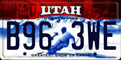 UT license plate B963WE