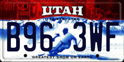 UT license plate B963WF